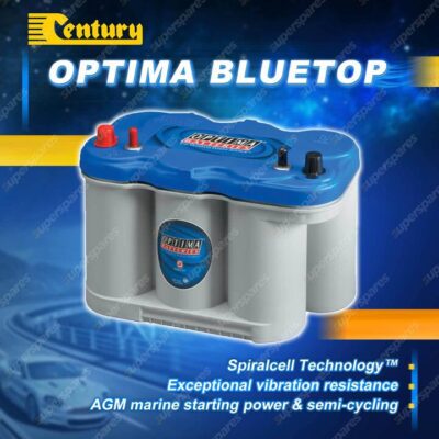 Century Bluetop Optima Battery - 12 Volts 800CCA 140RC 66Ah Warranty 36M