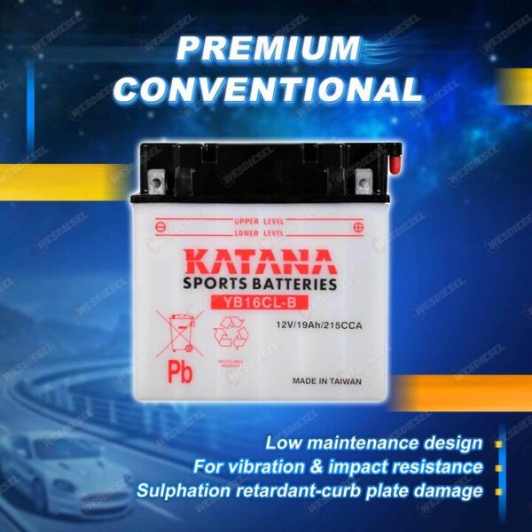 Katana Sports Battery - 12V 215CCA 19Ah for Arctoco Tiger Shark All Models